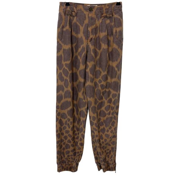 Anthropologie - Tamarind Giraffe Print Jogger Style Trouser Pants - Size 2 - Picture 2 of 10